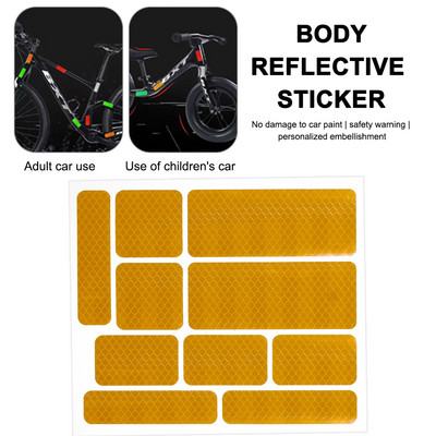 Mountain Bike Bicicletă 4 culori Autocolante reflectorizante Siguranță pe timp de noapte Ciclism Auto-adezive Anti-zgârieturi Avertizare Decalcomanie reflectorizante