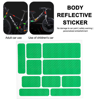 Mountain Bike Bicicletă 4 culori Autocolante reflectorizante Siguranță pe timp de noapte Ciclism Auto-adezive Anti-zgârieturi Avertizare Decalcomanie reflectorizante