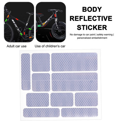 Mountain Bike Bicicletă 4 culori Autocolante reflectorizante Siguranță pe timp de noapte Ciclism Auto-adezive Anti-zgârieturi Avertizare Decalcomanie reflectorizante