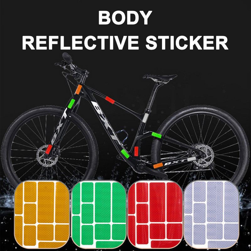 Mountain Bike Bicicletă 4 culori Autocolante reflectorizante Siguranță pe timp de noapte Ciclism Auto-adezive Anti-zgârieturi Avertizare Decalcomanie reflectorizante
