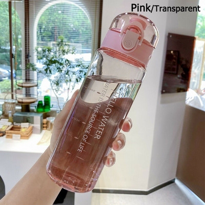 Sportinis skaidrus vandens butelis 780 ml nešiojamasis treniruoklių salės kelionių skaidrus nepralaidus gėrimo butelis matinis butelis