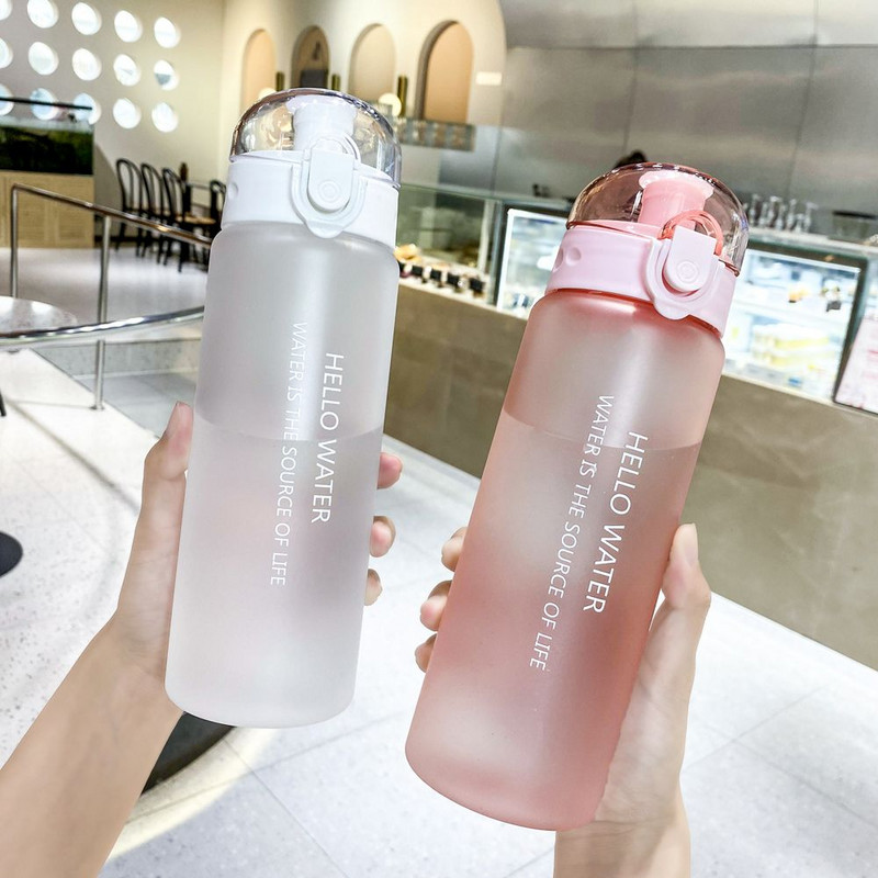 Sportinis skaidrus vandens butelis 780 ml nešiojamasis treniruoklių salės kelionių skaidrus nepralaidus gėrimo butelis matinis butelis