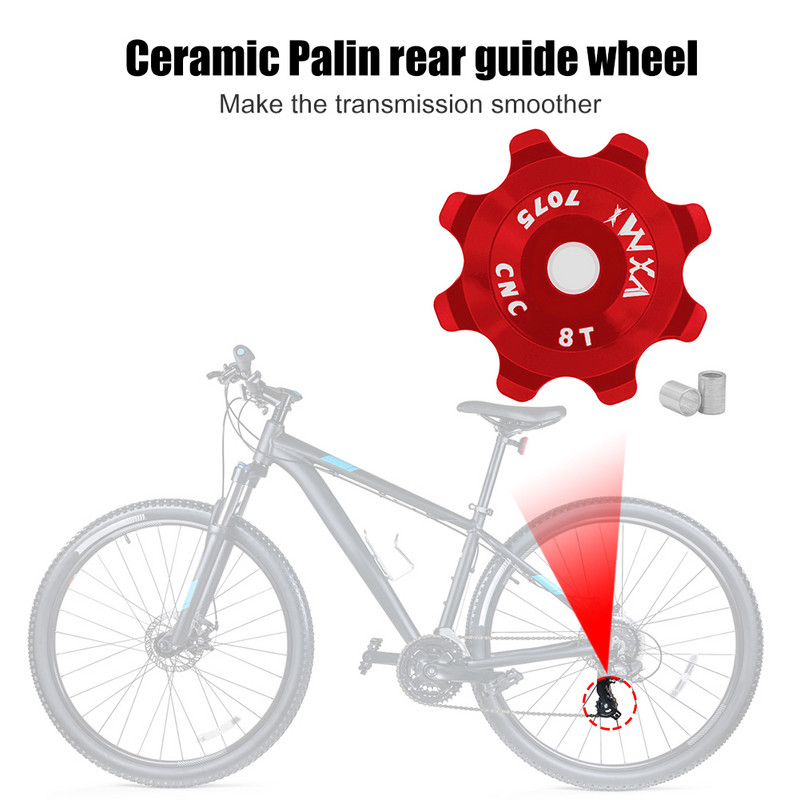 VMX 8T MTB dviračio keramikinis galinis pavarų perjungiklis CNC aliuminio skriemulio pavaros guolis