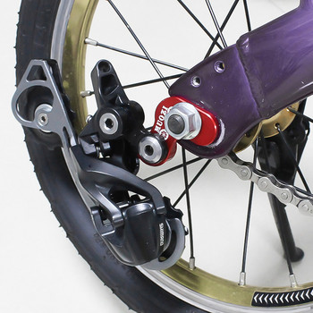 MUQZI 412 Сгъваема рамка на велосипед Заден дерайльор Задна кука Сплав Външен 3-скоростен удължител за закачалка Едноскоростен Ремонтен дерайльор