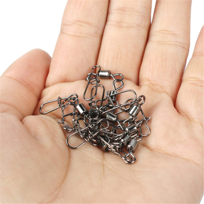 30 tk/partii Püügikonnektor Pöörlevad lukustustihvtid, Snap Roostevabast terasest õngekonksuga õngepüügi tarvikud.