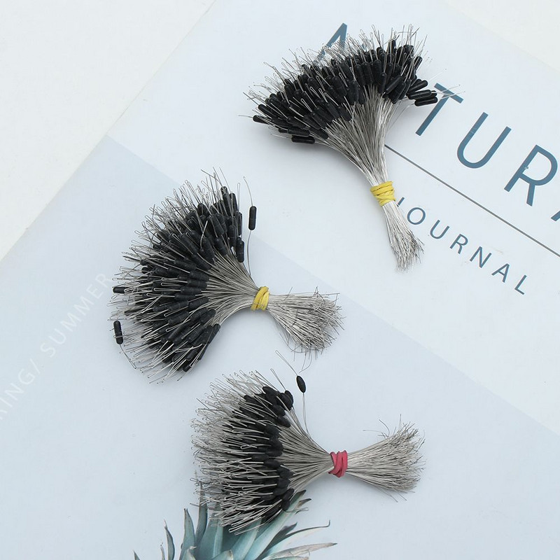 300 бр./опаковка Черна плувка Риболовен бобър Силиконова запушалка Space Bean Connector Риболовна линия Съпротивление Риболовни аксесоари