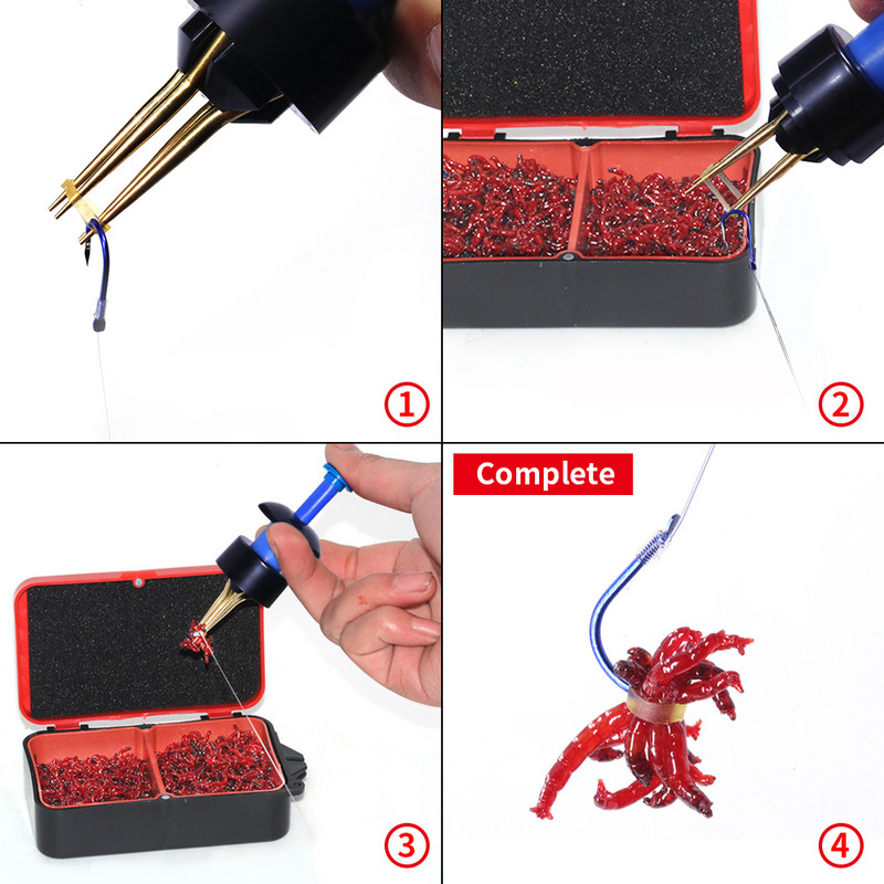 1tk Kaasaskantav söödaseade vihmaussipunane ussiklamber kerge söödaklamber kalapüügitarvikud