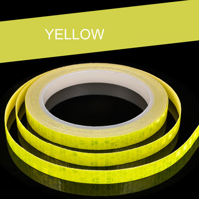 Ανακλαστικά αυτοκόλλητα ποδηλάτου MTB μοτοσικλέτας Φθορίζουσα ταινία αυτοκόλλητων προειδοποίησης ασφαλείας Αξεσουάρ ποδηλασίας 1CM*8M