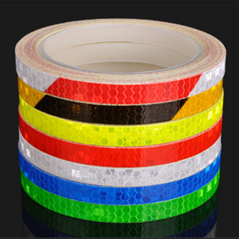 Ανακλαστικά αυτοκόλλητα ποδηλάτου MTB μοτοσικλέτας Φθορίζουσα ταινία αυτοκόλλητων προειδοποίησης ασφαλείας Αξεσουάρ ποδηλασίας 1CM*8M