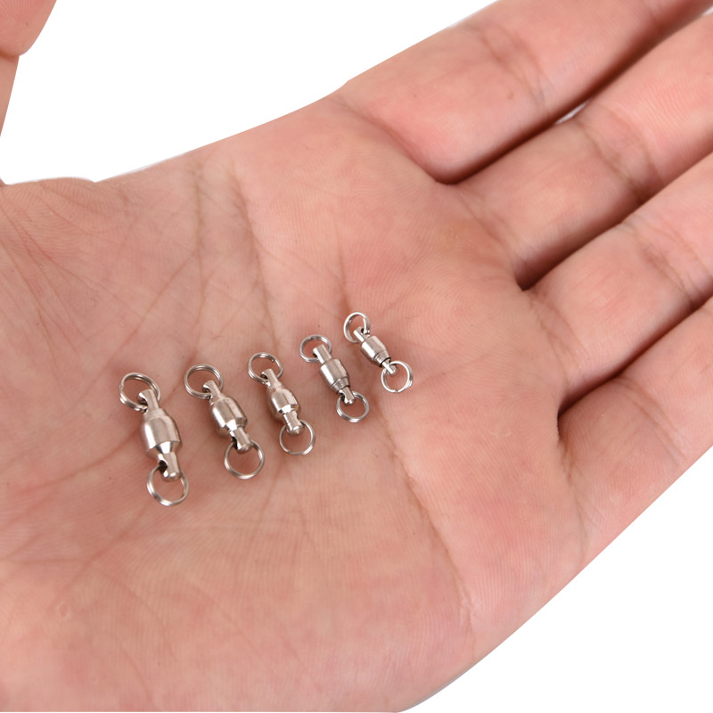 10 buc. Conector cu rulment cu bile, pivotant de pescuit, rezistent la rulare, din oțel inoxidabil, conector solid pentru cârlig, accesorii pentru pește