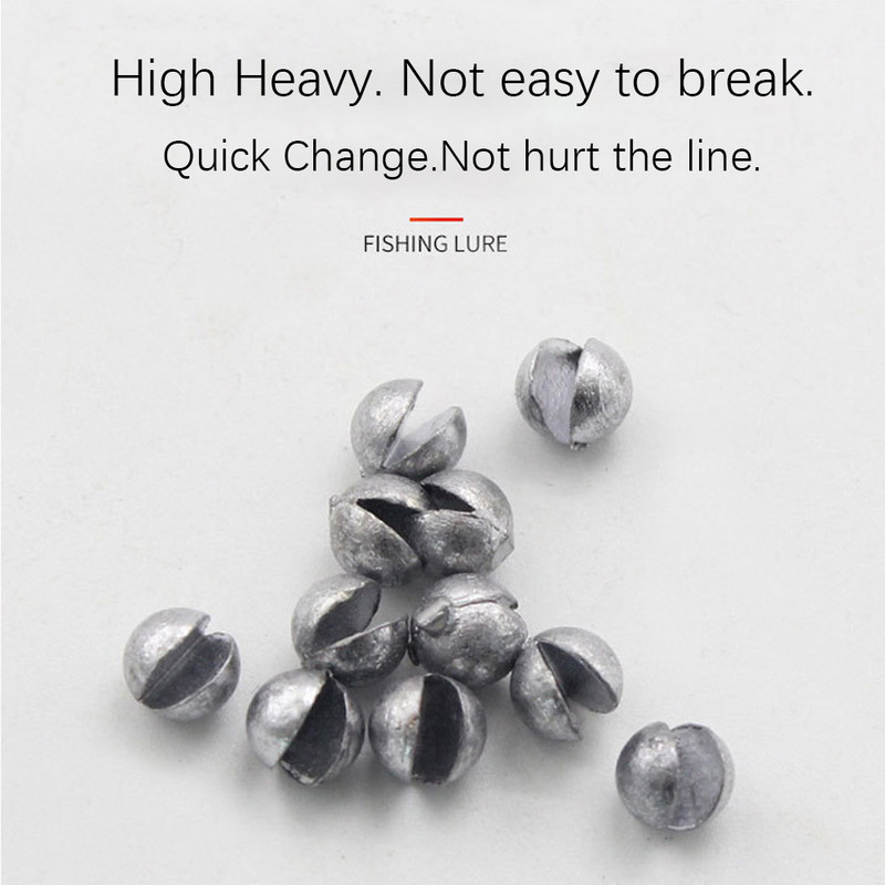 DNDYUJU 50 vagy 100db 0,2g-1,7g Pontyhorgászat Solid Ovális Split Shot Lead Explosion Sinker Horgászcsali Súly Tartozékok Eszközök