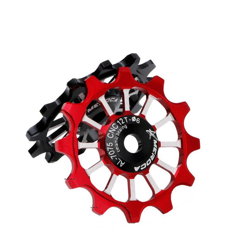 Keraminis guolis MTB dviračio lydinio galinio pavarų perjungiklio skriemulys aliuminio lydinio plento dviratis 12T teigiamas neigiamas pavaros kreipiamasis ritininis ratas