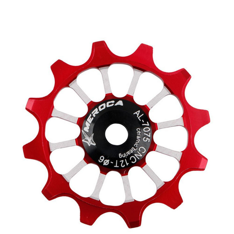 Keraminis guolis MTB dviračio lydinio galinio pavarų perjungiklio skriemulys aliuminio lydinio plento dviratis 12T teigiamas neigiamas pavaros kreipiamasis ritininis ratas