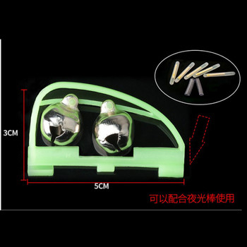 5 бр./Партида Светеща светлина Twin Bells Clip On Инструменти за нощен риболов Прът Bite Аларма Преносими бързи риболовни принадлежности Pesca Аксесоари