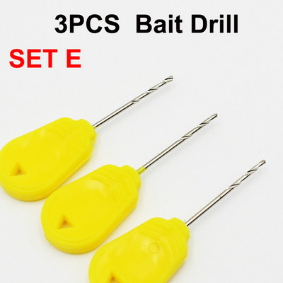 Komplet alata za pecanje šarana od 3 komada i pribor Set igala za mamac za pecanje šarana, bušilica za udicu, igle za mamac za šarana, alati za izradu mamaca