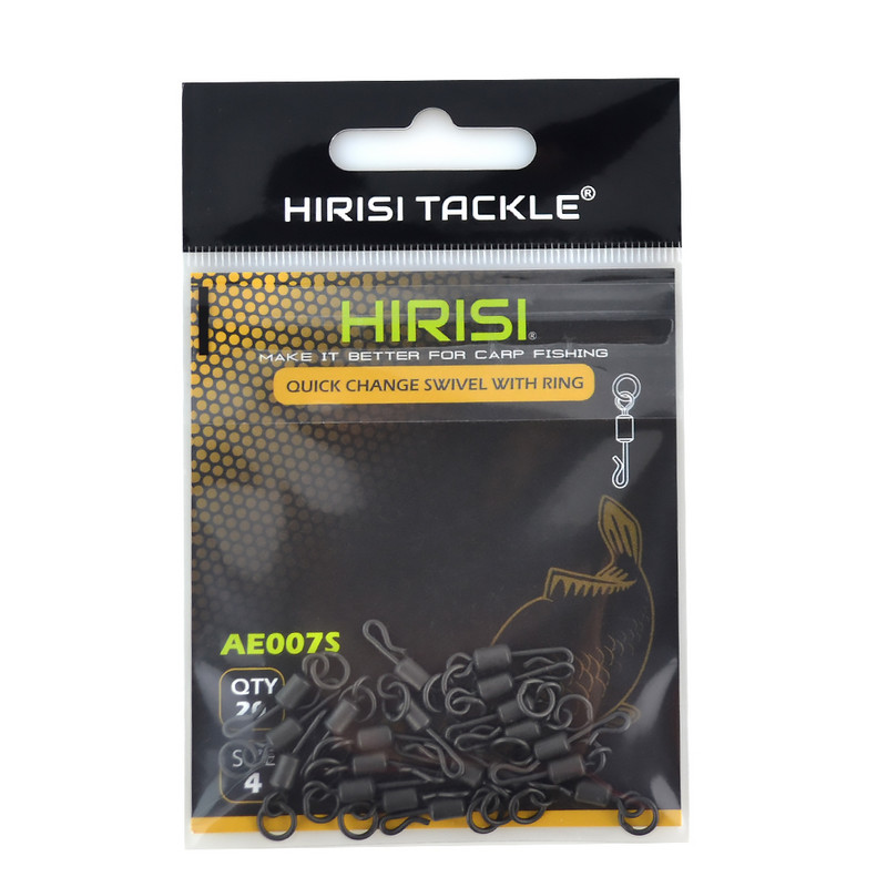 20 buc. Accesorii pentru terminal de pescuit la crap, cu corp lung, în formă de Q, pivot de pescuit, cu inel solid AE007S