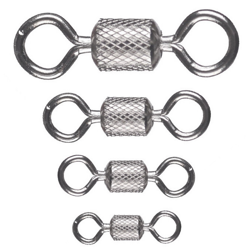 100 tk Pööratav püügikang 1#-14# Suurused Täisühendusega kuullaager Snap Fishing Pöördrattad Roostevabast terasest veerevad helmed