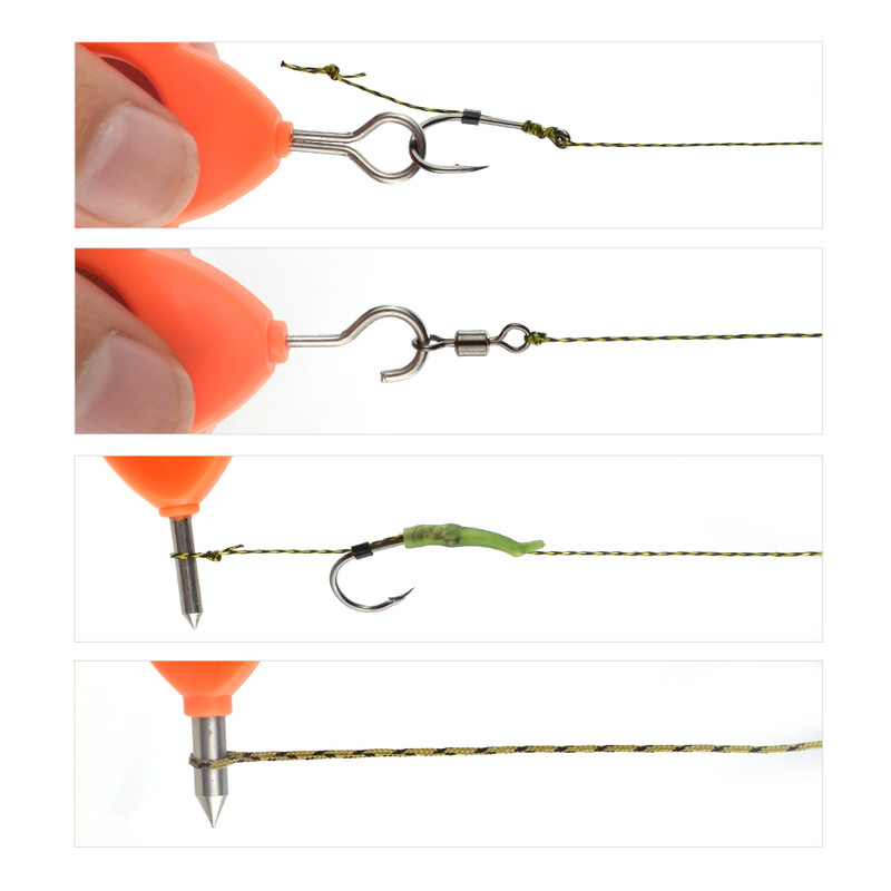 Instrument pentru linie de extragere 4 în 1 Instrument de înnodare a liniei de pescuit pentru instalație de crap D Rig pentru realizarea unui instrument portabil de înnodare multifuncțional