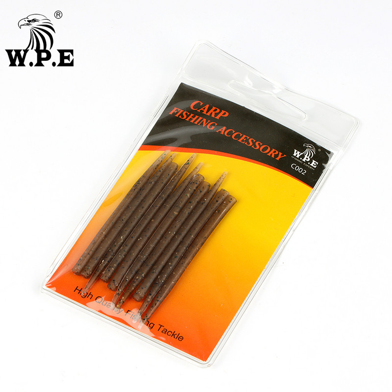 WPE 1komplekt/10/20/30/50tk karpkalapüügi konksu varrukas, kummist karpkalapüügi aksessuaarid Terminal Tackle Juukseseade Pesca