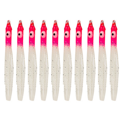 10tk Luminous Squid Seelikud Soft Lure pesca kalapüügi lant Octopus seelikud Night Fishing Lure Glow Rubber Kunstlik sööt tuunikala jaoks