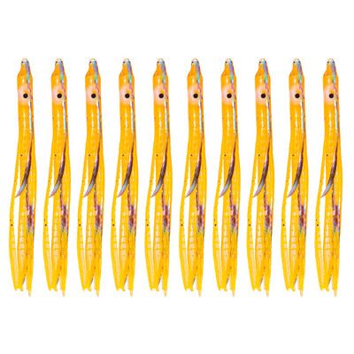 10tk Luminous Squid Seelikud Soft Lure pesca kalapüügi lant Octopus seelikud Night Fishing Lure Glow Rubber Kunstlik sööt tuunikala jaoks