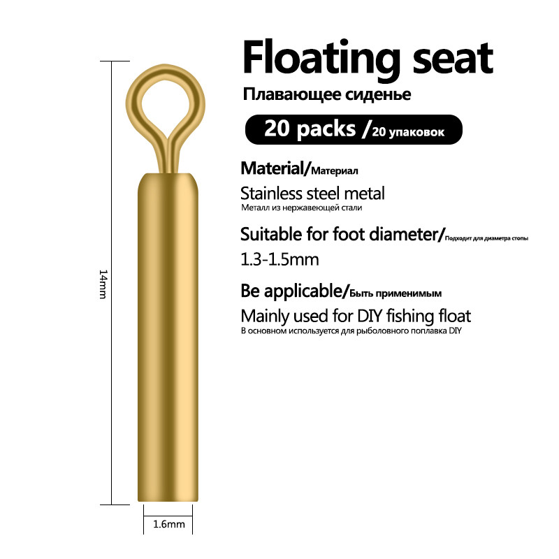 20 tk kalapüügi ujukihoidikud Vasest ujukitugi Ühendage 360 kraadi vabalt pöörlev roostevabast terasest istme kalastustarvikud