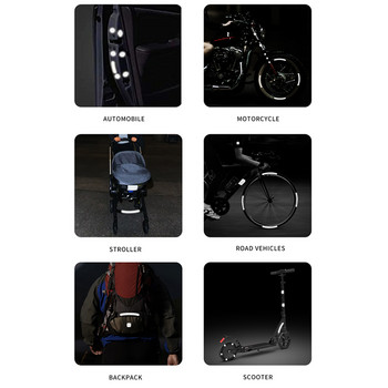 Велосипедни светлоотразителни стикери ENLEE за джанта на велосипеда Рамка на колелото Безопасен стикер за колоездене MTB скутери Универсални рефлектори Аксесоари
