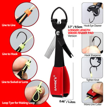 SAMSFX Pro Fast Tie Fishing Quick Knot Tool Nail Knotter Връзка за връзване Резачка Clipper Nipper w/ Zinger Retractor Tackle Аксесоари