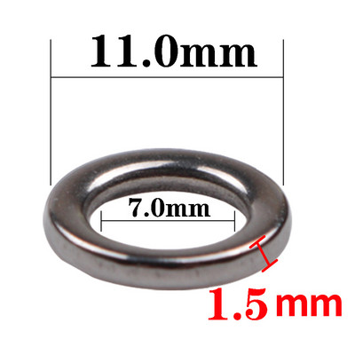 50 buc 3mm 4mm 5mm 6mm 7mm Inel solid pentru pescuit Inel de pescuit din oțel inoxidabil 304 Accesorii pentru momeală Inel metalic rezistent