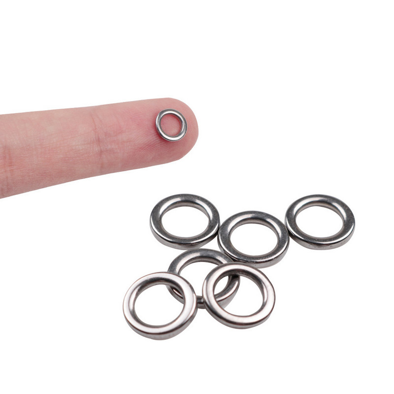 50 buc 3mm 4mm 5mm 6mm 7mm Inel solid pentru pescuit Inel de pescuit din oțel inoxidabil 304 Accesorii pentru momeală Inel metalic rezistent