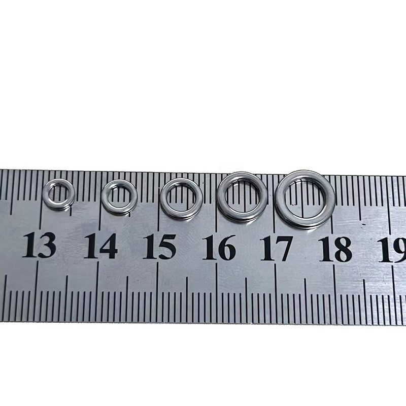 50 buc 3mm 4mm 5mm 6mm 7mm Inel solid pentru pescuit Inel de pescuit din oțel inoxidabil 304 Accesorii pentru momeală Inel metalic rezistent