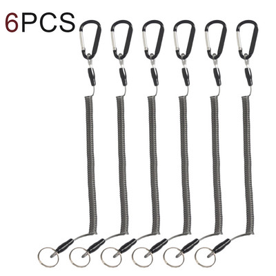 1vnt / 6vnt Žvejybos diržai plaukiojimui baidarėmis Saugios replės lūpų rankenos Ištraukiamas suvyniotas diržas su karabinu, žuvies įrankiais