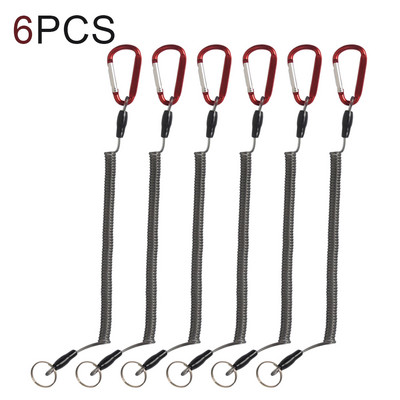 1vnt / 6vnt Žvejybos diržai plaukiojimui baidarėmis Saugios replės lūpų rankenos Ištraukiamas suvyniotas diržas su karabinu, žuvies įrankiais