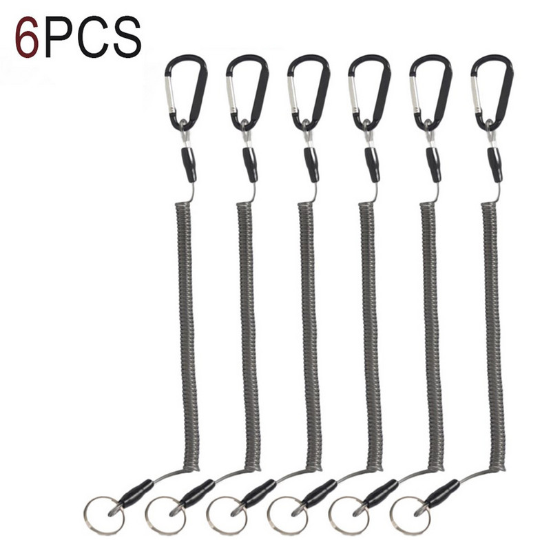 1vnt / 6vnt Žvejybos diržai plaukiojimui baidarėmis Saugios replės lūpų rankenos Ištraukiamas suvyniotas diržas su karabinu, žuvies įrankiais