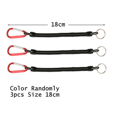 Goture 3vnt žvejybos virvė 12cm/15cm/18cm plaukiojimas valtimis Žvejybos lynas ištraukiamas suvyniotas diržas su karabinu replėms, lūpų rankenoms