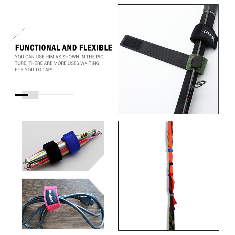 2/4 tk Korduvkasutatavad õngeritva lipsuhoidja rihma rihmad Kinnitus nöörisidemed landi ridva rihma kalastustarvete tarvikud