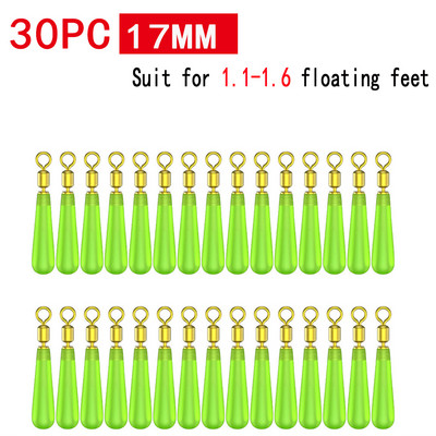 30 buc/lot Bobber din cauciuc Drift Plutitoare de pescuit Geamandura de rotatie Scaun pentru cap din cupru Acoperiri de pescuit Bobber Accesorii Gadget de pescuit