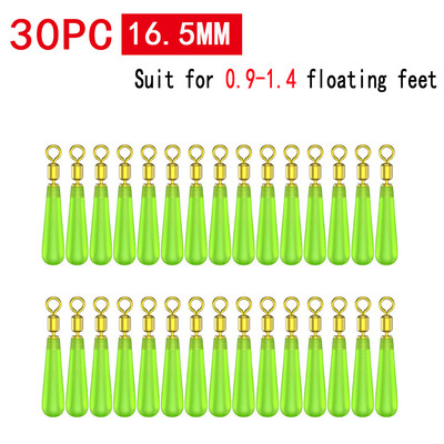 30 buc/lot Bobber din cauciuc Drift Plutitoare de pescuit Geamandura de rotatie Scaun pentru cap din cupru Acoperiri de pescuit Bobber Accesorii Gadget de pescuit