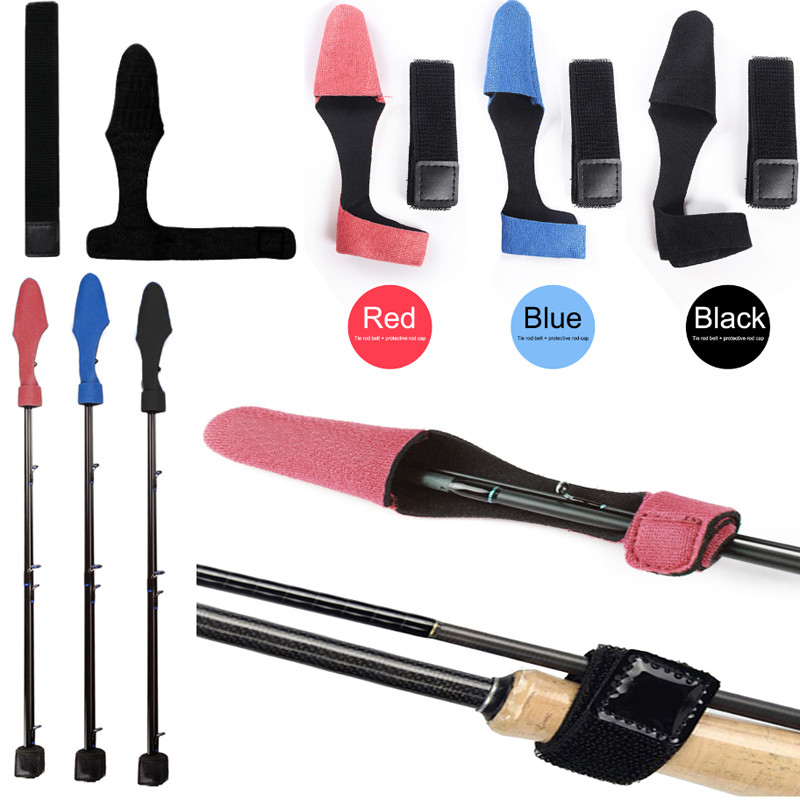 Horgászbot hegyét védő ujjak rúdkötő heveder rögzítő védőtok Horgászbot hegyének védőpántja horgásztartozékok рыбалка
