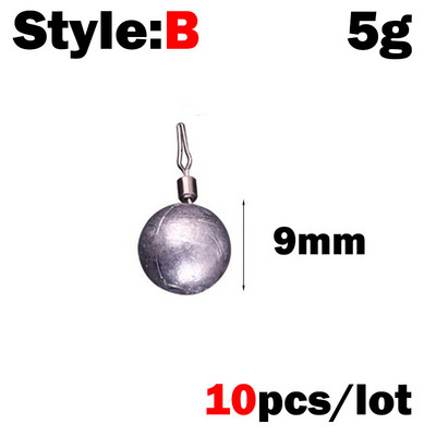 10 db/tétel Csúcsminőségű vízcsepp ólommerítő forgó horgászólomsúly horgászfelszerelés ólommerítő csali súly 3g-hoz 5g 7g