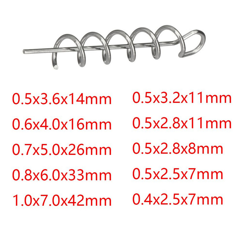 100db Puha csali, lapos fejű zár tűpontos úti rugós zár tű mikroobjektum zár tű horgászfelszerelés kellékek