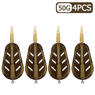 Carp Fishing Feeder Tool 20g/30g/40g/50g QuickRelease Explosion Bait Cage Basket 1/2/4 Fishing Bait Holder Tool Kalastustarvikud