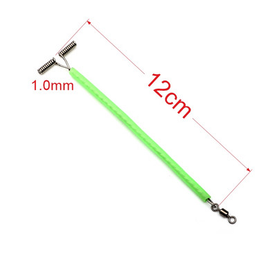 Rompin 10 db Fluoreszkáló óceáni horgász drótkar forgatható világító T alakú rozsdamentes acél 5/7/9/12/15 cm-es egyensúlyozó szerelékkel