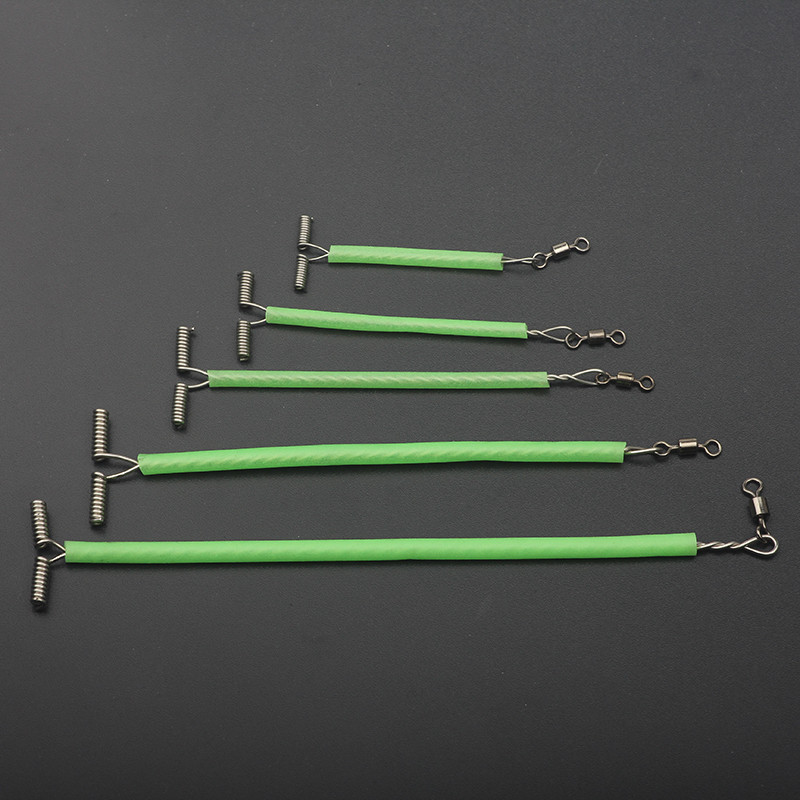 Rompin 10 db Fluoreszkáló óceáni horgász drótkar forgatható világító T alakú rozsdamentes acél 5/7/9/12/15 cm-es egyensúlyozó szerelékkel