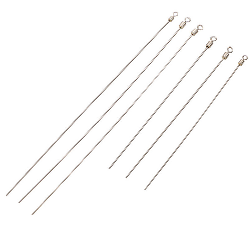 50 τμχ Σύρμα από σκληρό χάλυβα με μακρύ πόλο ψαρέματος Περιστρεφόμενος σύνδεσμος κύλισης βαρελιού από ανοξείδωτο χάλυβα Αξεσουάρ ψαρέματος