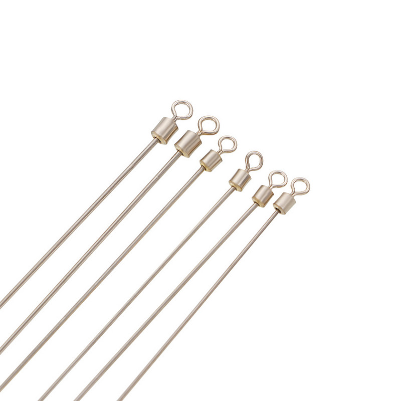 50 τμχ Σύρμα από σκληρό χάλυβα με μακρύ πόλο ψαρέματος Περιστρεφόμενος σύνδεσμος κύλισης βαρελιού από ανοξείδωτο χάλυβα Αξεσουάρ ψαρέματος