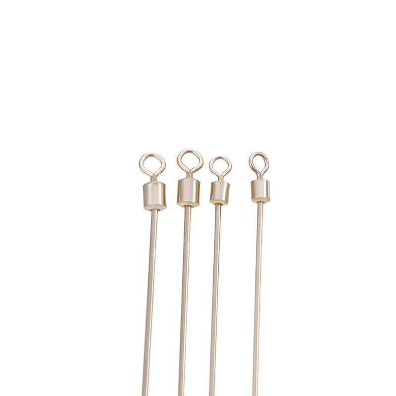 50 τμχ Σύρμα από σκληρό χάλυβα με μακρύ πόλο ψαρέματος Περιστρεφόμενος σύνδεσμος κύλισης βαρελιού από ανοξείδωτο χάλυβα Αξεσουάρ ψαρέματος