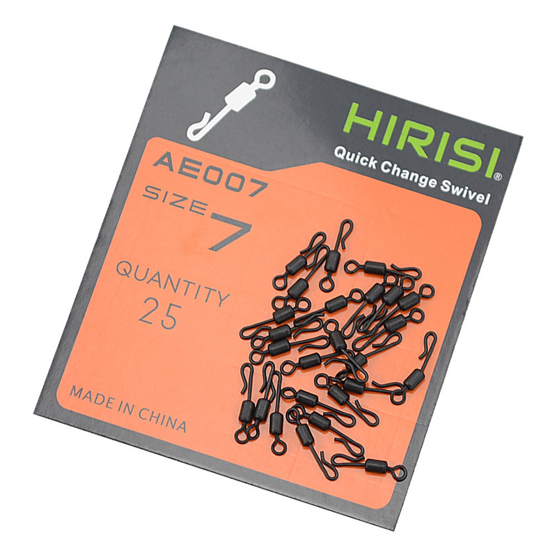 25 X pontyhorgász forgó gyorsan cserélhető rozsdamentes acél pontyhorgász felszereléshez horgászkiegészítők végfelszerelés