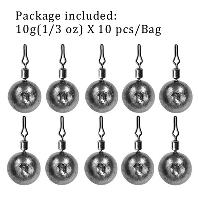 10 τμχ Fishing Lead Sinkers 3,5g 5g 7g 10g 14g 18g 20g Drop Shot Weight Αξεσουάρ ψαρέματος γλυκού νερού σε αλμυρό νερό
