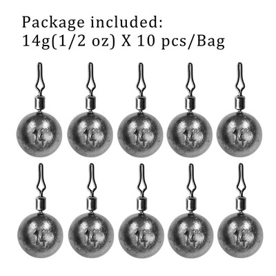 10 τμχ Fishing Lead Sinkers 3,5g 5g 7g 10g 14g 18g 20g Drop Shot Weight Αξεσουάρ ψαρέματος γλυκού νερού σε αλμυρό νερό